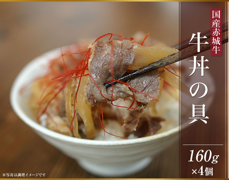 おうちで簡単・便利 赤城牛 牛丼の具160g 4個セット